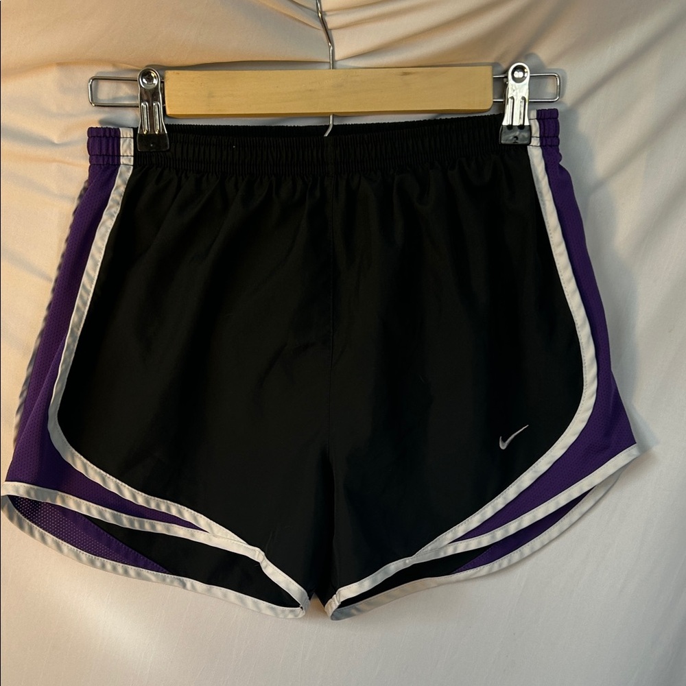 Nike Women's Black and Purple Athletic Shorts